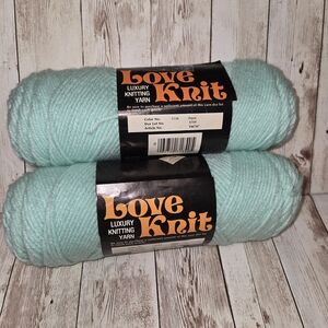 Vtg Love Knit Luxury Yarn Aqua 1134 Vonnel Acrylic Lot 2 Diff Dye Lots 8704 8603
